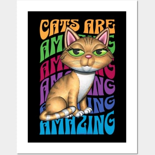 Cute Orange Tabby Cats art Amazing Posters and Art